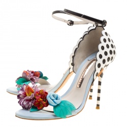 Sophia Webster Multicolor Leather Lilico Flower Embellished Ankle Strap Open Toe Sandals Size 36.5