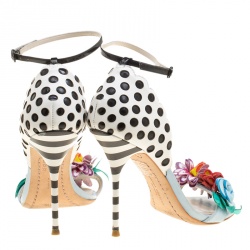 Sophia Webster Multicolor Leather Lilico Flower Embellished Ankle Strap Open Toe Sandals Size 36.5