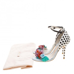 Sophia Webster Multicolor Leather Lilico Flower Embellished Ankle Strap Open Toe Sandals Size 36.5