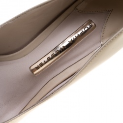 Pre Owned Sophia Webster Beige Patent Leather Lilico Floral Embellished Pointed Toe Pumps Size 36.5