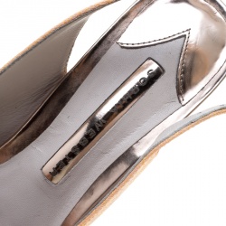 Sophia Webster Fluro Apricot Canvas Peron Raffia Platform Peep Toe Slingback Sandals Size 37