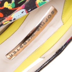 Sophia Webster Multicolor PVC and Fabric Party Like Pollock Peep Toe Pumps Size 37