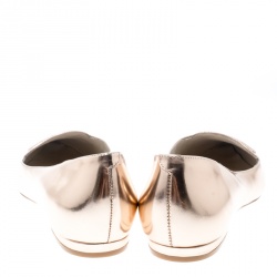 Sophia Webster Metallic Rose Gold Leather Bibi Butterfly Pointed Toe Ballet Flats Size 37