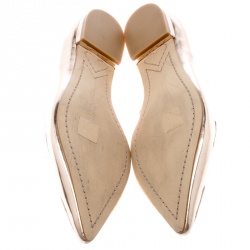 Sophia Webster Metallic Rose Gold Leather Bibi Butterfly Pointed Toe Ballet Flats Size 37