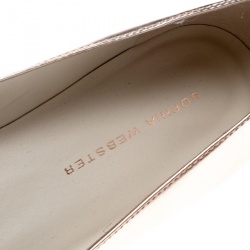 Sophia Webster Metallic Rose Gold Leather Bibi Butterfly Pointed Toe Ballet Flats Size 37