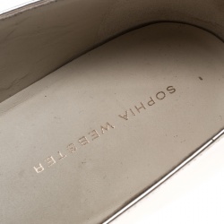 Pre Owned Sophia Webster Metallic Rose Gold Leather Bibi Butterfly Pointed Toe Ballet Flats Size 37.5