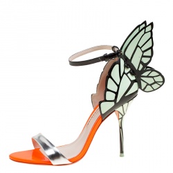 Pre Owned Sophia Webster Multicolor Leather Chiara Butterfly Wing Open Toe Sandals Size 38