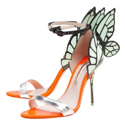Pre Owned Sophia Webster Multicolor Leather Chiara Butterfly Wing Open Toe Sandals Size 38