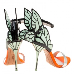 Pre Owned Sophia Webster Multicolor Leather Chiara Butterfly Wing Open Toe Sandals Size 38