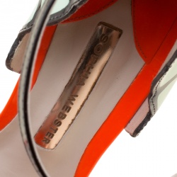 Pre Owned Sophia Webster Multicolor Leather Chiara Butterfly Wing Open Toe Sandals Size 38