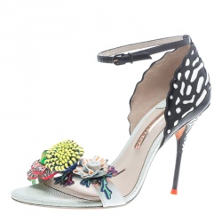 Sophia Webster Multicolor Leather Lilico Flower Embellished Ankle Strap Open Toe Sandals Size 40
