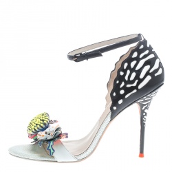 Sophia Webster Multicolor Leather Lilico Flower Embellished Ankle Strap Open Toe Sandals Size 40