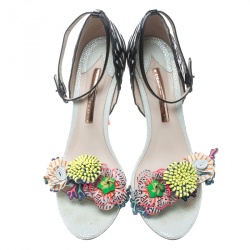 Sophia Webster Multicolor Leather Lilico Flower Embellished Ankle Strap Open Toe Sandals Size 40