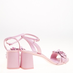 Pre Owned Sophia Webster Pink Leather Lilico Floral Embellished Ankle Wrap Sandals Size 39