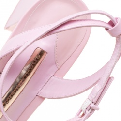 Pre Owned Sophia Webster Pink Leather Lilico Floral Embellished Ankle Wrap Sandals Size 39