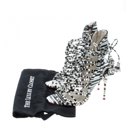 Sophia Webster Monochrome Leather Lacey Tie Up Sandals Size 38