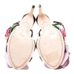 Sophia Webster Multicolor Patent Leather Jumbo Lilico T Strap Sandals Size 38