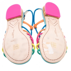 Sophia Webster Multicolor Leather Cord Copacabana Flat Sandals Size 37.5