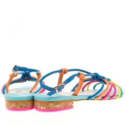 Sophia Webster Multicolor Leather Cord Copacabana Flat Sandals Size 37.5