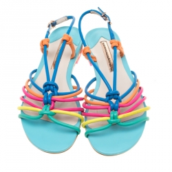 Sophia Webster Multicolor Leather Cord Copacabana Flat Sandals Size 37.5