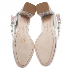 Pre Owned Sophia Webster Silver Leather Lilia Mary Jane Pumps Size 39