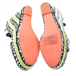 Sophia Webster Multicolor Polka Dot Canvas And Leather Lucita Espadrille Wedges Sandals Size 36.5
