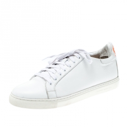 Pre Owned Sophia Webster White Leather Bibi Butterfly Sneakers Size 40