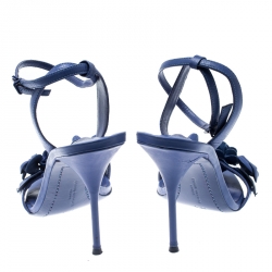 Pre Owned Sophia Webster Blue Leather Lilico Ankle Strap Sandals Size 39.5