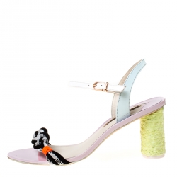 Sophia Webster Multicolor Fabric and Leather Atlanta Braided Ankle Strap Sandals Size 40.5