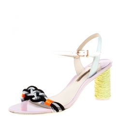 Sophia Webster Multicolor Fabric and Leather Atlanta Braided Ankle Strap Sandals Size 40.5