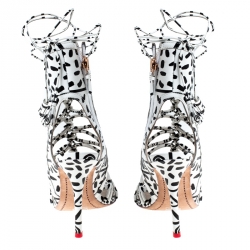 Sophia Webster Monochrome Leather Gladiator Strappy Ankle Wrap Sandals Size 38