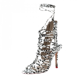 Sophia Webster Monochrome Leather Gladiator Strappy Ankle Wrap Sandals Size 38