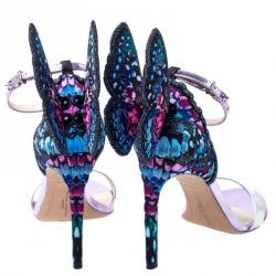 Sophia Webster Multicolor Patent Leather and Fabric Chiara Butterfly Ankle Strap Sandals Size 36