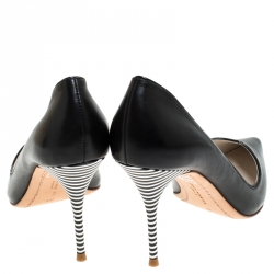 Pre Owned Sophia Webster Black Leather Lyla Pumps Size 37
