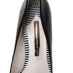 Pre Owned Sophia Webster Black Leather Lyla Pumps Size 37