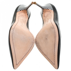 Pre Owned Sophia Webster Black Leather Lyla Pumps Size 37