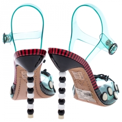 Pre Owned Sophia Webster Multicolor Jelly And Leather Bow Ankle Strap Sandals Size 37