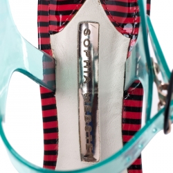 Pre Owned Sophia Webster Multicolor Jelly And Leather Bow Ankle Strap Sandals Size 37