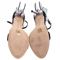 Sophia Webster Multicolor Patent Leather and Black Suede Chiara Butterfly Ankle Strap Sandals Size 38