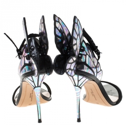 Sophia Webster Multicolor Patent Leather and Black Suede Chiara Butterfly Ankle Strap Sandals Size 38