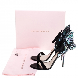 Sophia Webster Multicolor Patent Leather and Black Suede Chiara Butterfly Ankle Strap Sandals Size 38
