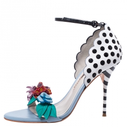 Sophia Webster Multicolor Leather Lilico Flower Embellished Ankle Strap Open Toe Sandals Size 39