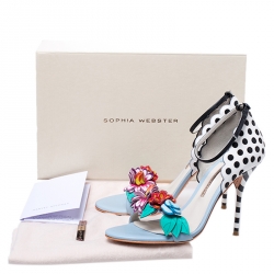 Sophia Webster Multicolor Leather Lilico Flower Embellished Ankle Strap Open Toe Sandals Size 39