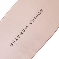 Pre Owned Sophia Webster Metallic Rose Gold Leather Lilico Floral Embellished Flat Slides Size 39