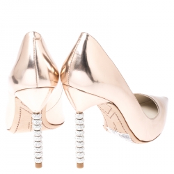 Sophia Webster Metallic Rose Gold Crystal Embellished Heel Coco Pumps Size 40.5