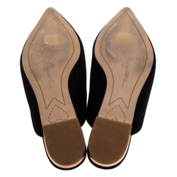 Sophia Webster Black Suede Bibi Butterfly Flat Mules Size 37.5
