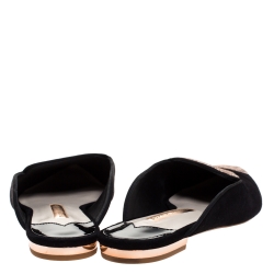 Sophia Webster Black Suede Bibi Butterfly Flat Mules Size 37.5