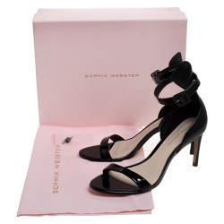 Pre Owned Sophia Webster Black Patent Leather Nicole Sandals Size 39.5