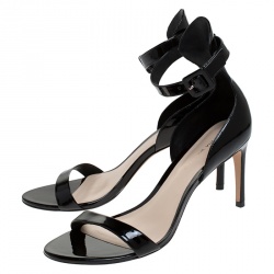 Pre Owned Sophia Webster Black Patent Leather Nicole Sandals Size 39.5