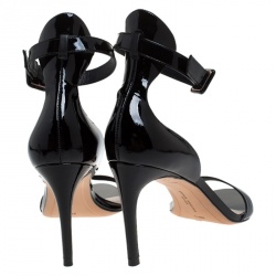 Pre Owned Sophia Webster Black Patent Leather Nicole Sandals Size 39.5